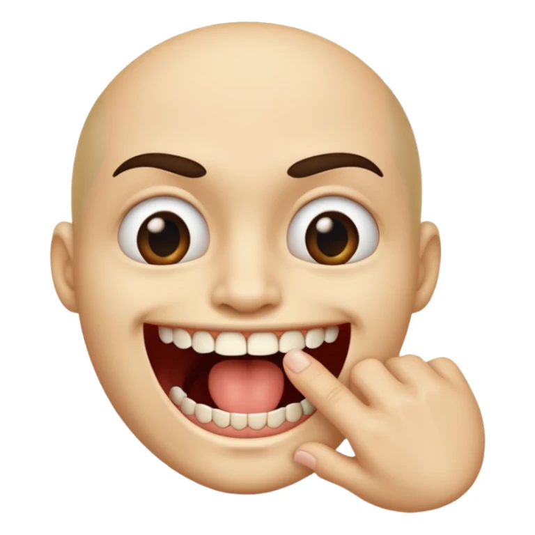 Una cara mordiendo un dedo sticker