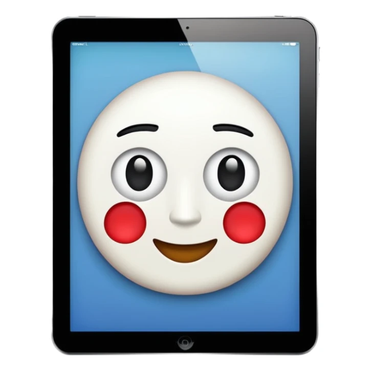 modern new iPad, minimal, flat, in the style of the Apple phone emoji sticker