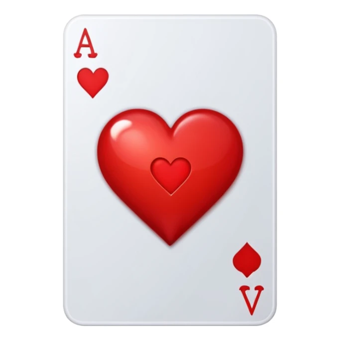 A black ace of hearts playing card with a heart sticker