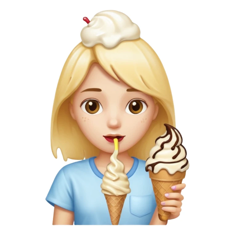 Girl holding an ice cream sticker