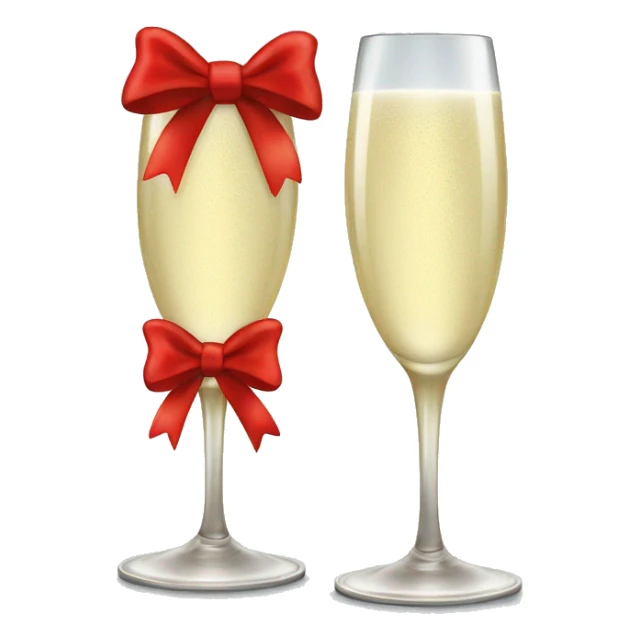 Champagne glass with red bow on the stem  sticker