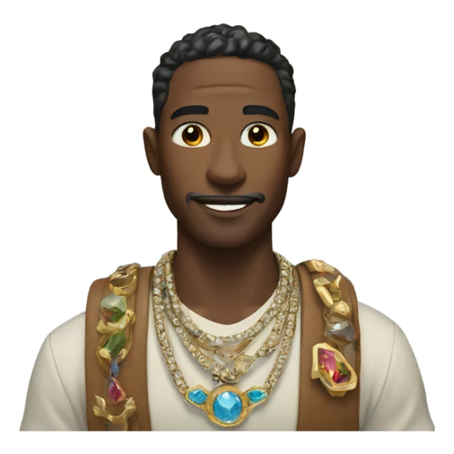 male portrait with jewelry on a mountain sticker