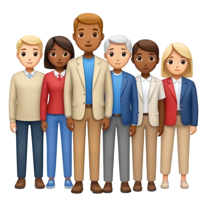 A line of diverse people waiting to vote at a polling station sticker