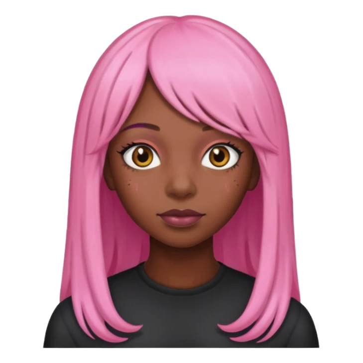 Black girl with long pink wig sticker