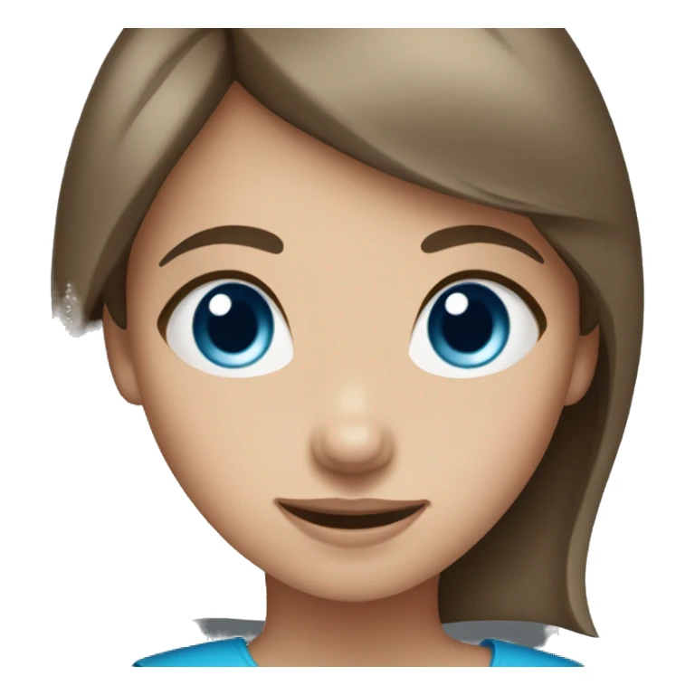 girl with short brown hair and blue eyes sticker