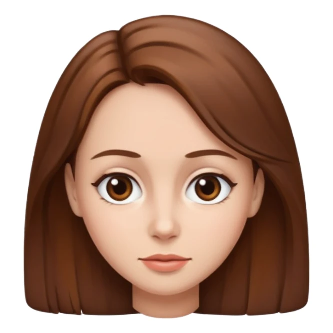 Woman with brown hair and an extremely large forehead sticker