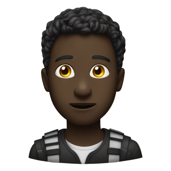 Garçon noir se mordant la lèvre  sticker