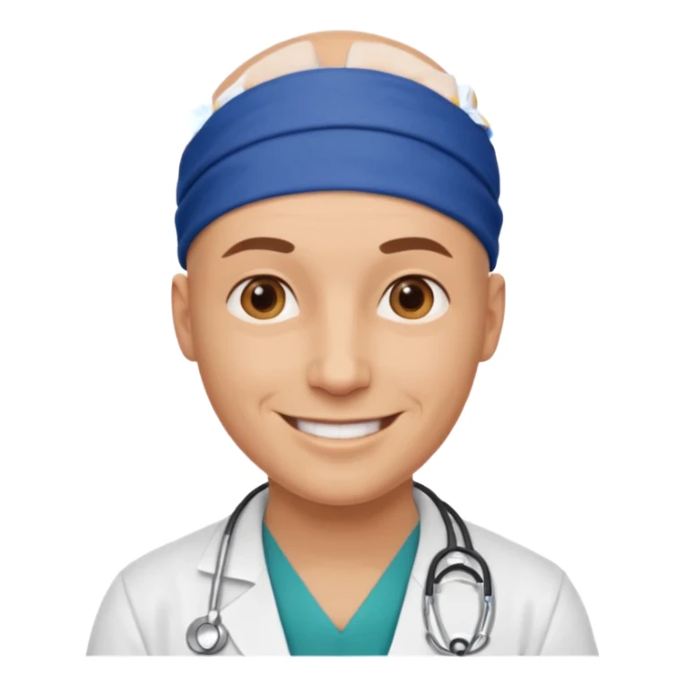 bald doctor with bandanna sticker