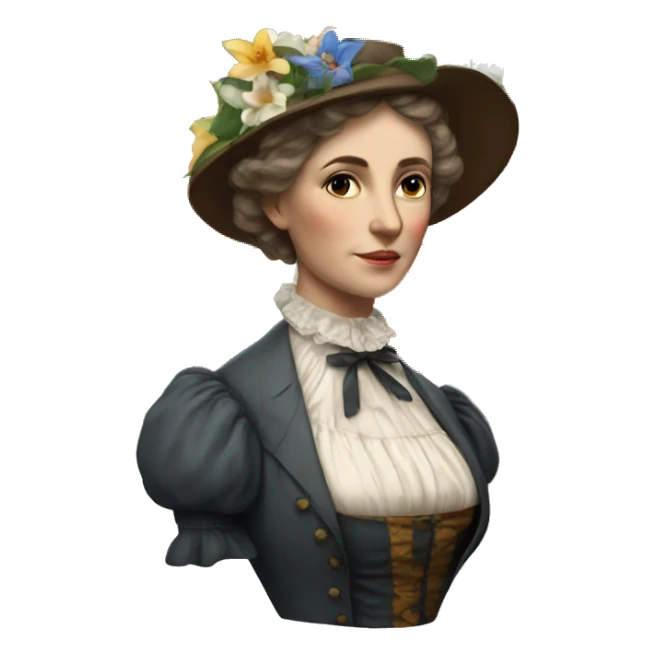 Victorian woman with Lillys and British flag sticker
