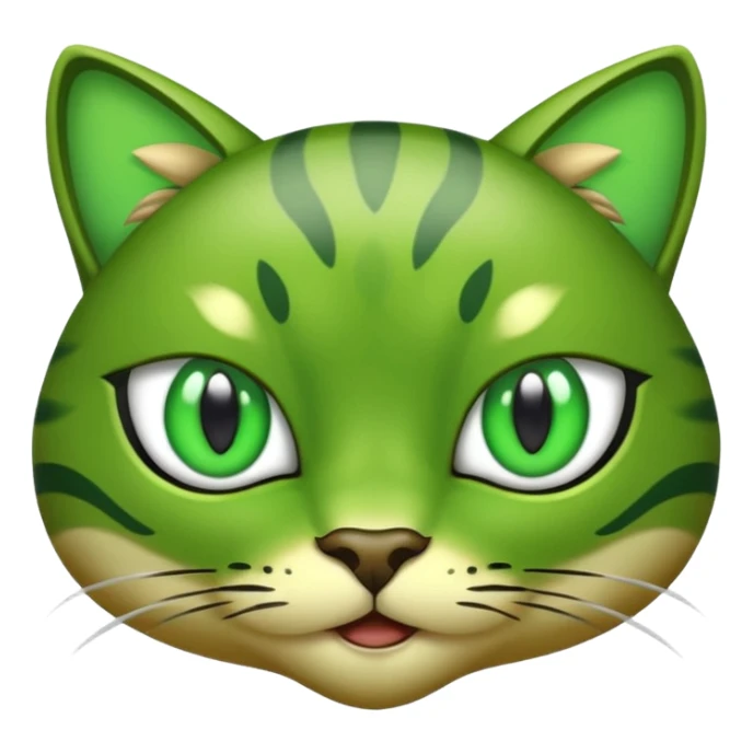 Emoji of my beautiful big Green Cat eyes shaped sticker
