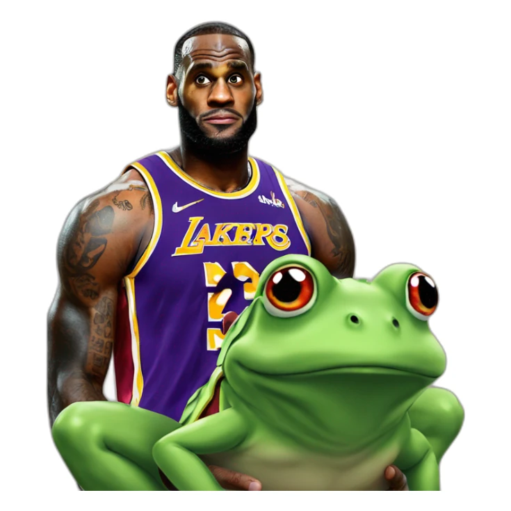 Lebron James sur une grenouille géante sticker