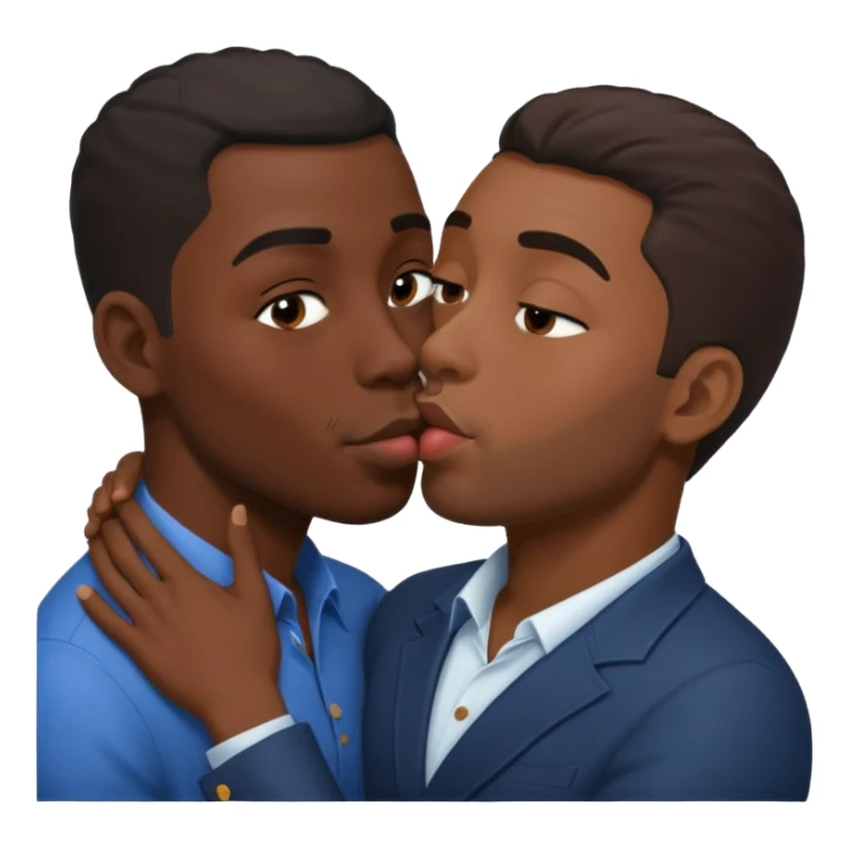 Black man kiss black man hot sticker