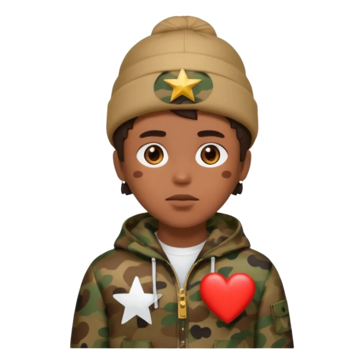 Bape star person  with heart sticker