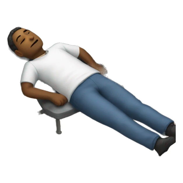 man sleeping at his desk in front of computer sticker