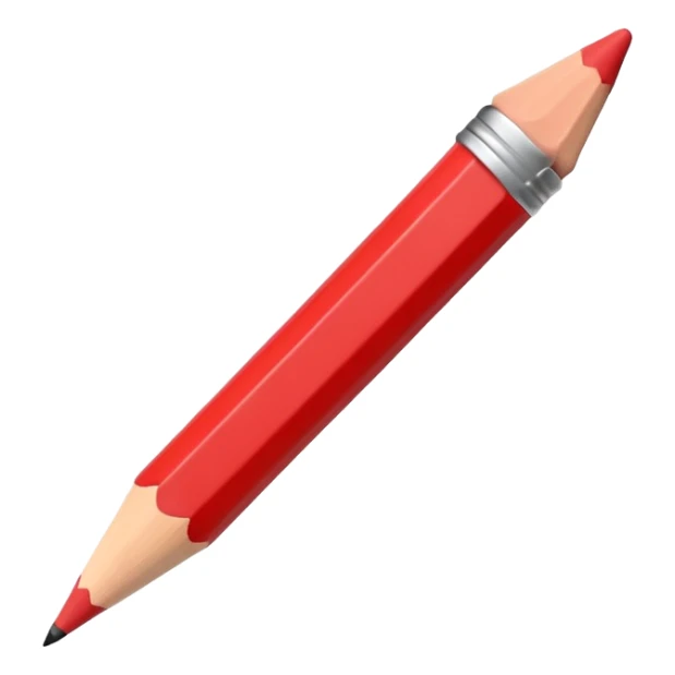 3D thick red pencil made of plasticine sticker