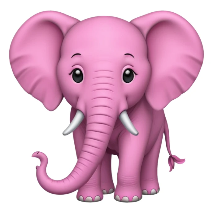 une éléphant rose amoureux sticker