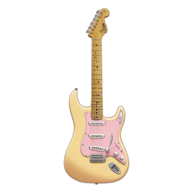flower with pastel pink stratocaster electric guitar sticker