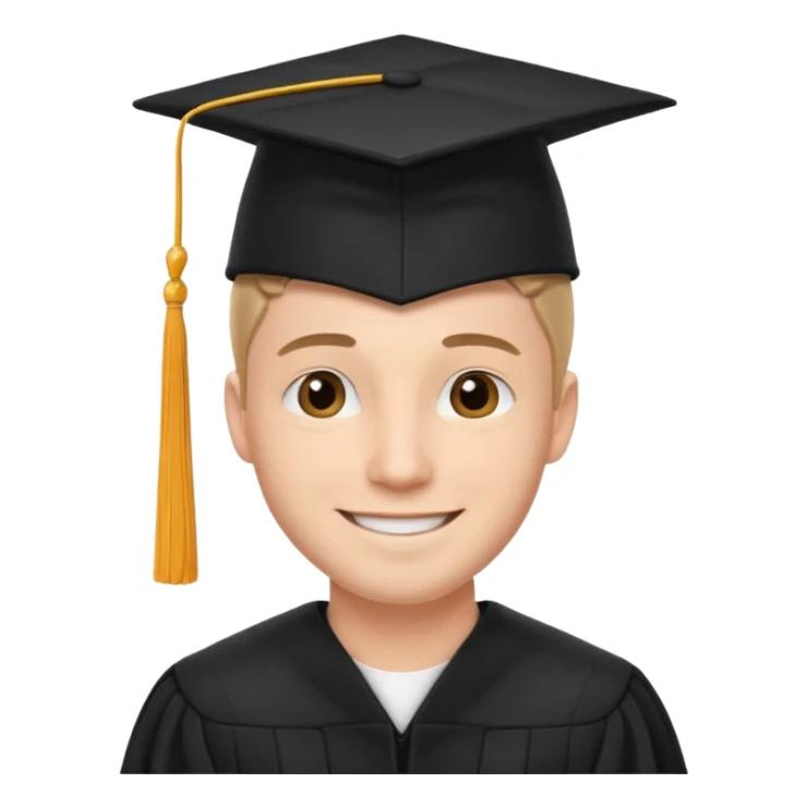 male university graduate sticker