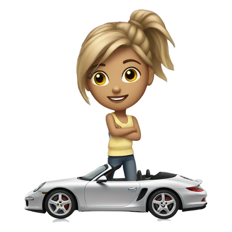 girl on a Porche sticker