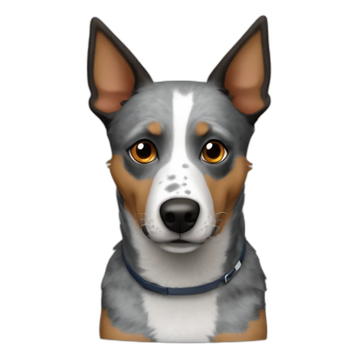 blue heeler mix dog with brown eyes and lopsided ears sticker