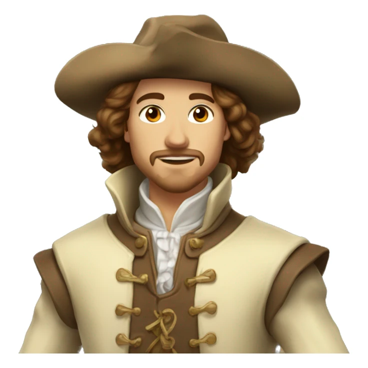 Musketeer beige jacket brown hair garden sticker