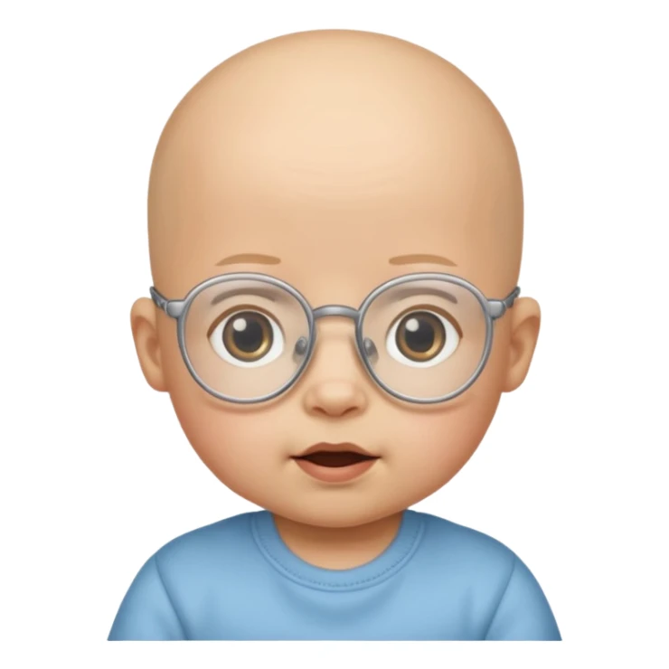 bald glasses baby sticker