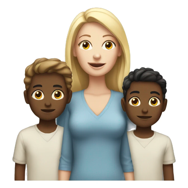 White woman with 4 boys  sticker