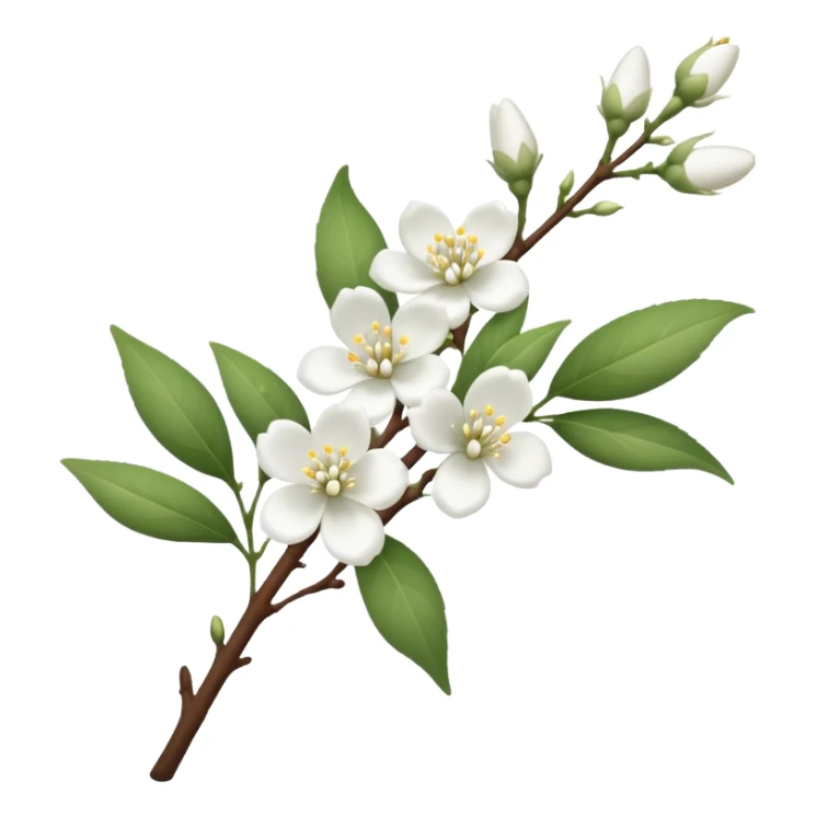 a branch with flowering white buds and flowers sticker