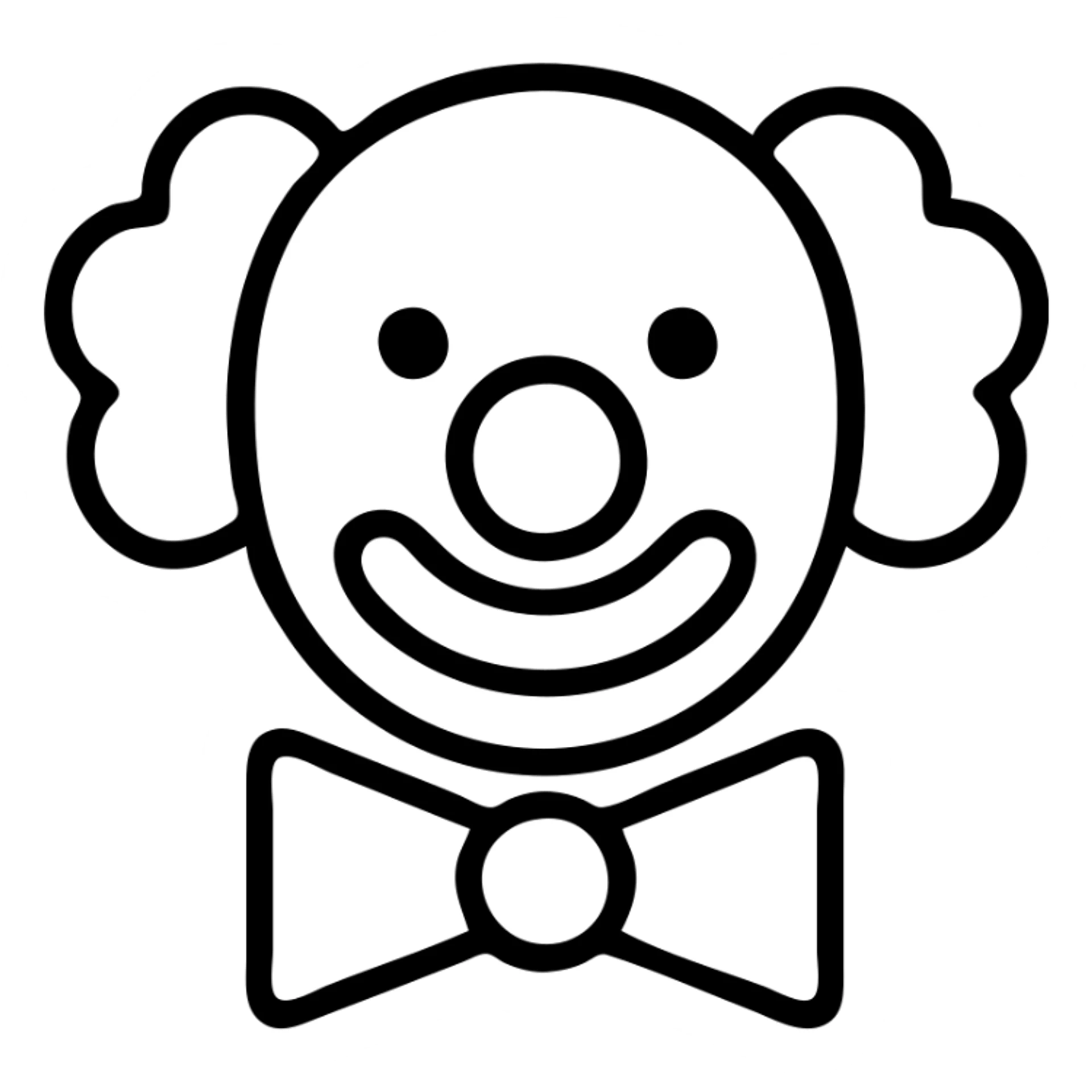 circus clown with colorful hair, big red nose, and bow tie sticker