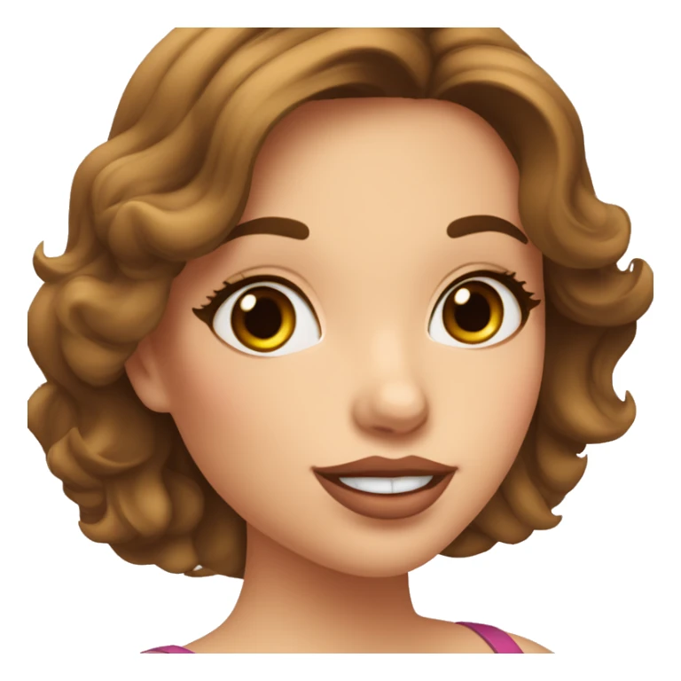 fille belle brune cheveux ondulé grosse bouche maquillée  sticker