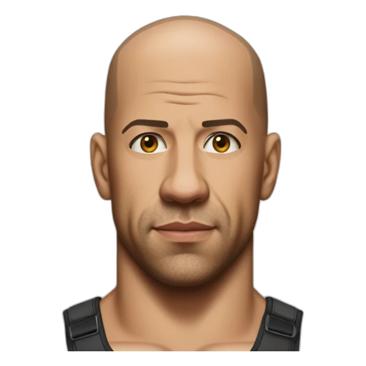 actor vin diesel serious real half body sticker