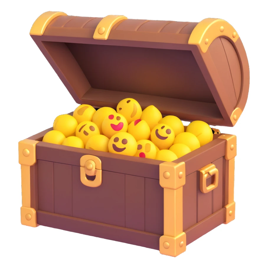 treasure chest 3D emoji style sticker