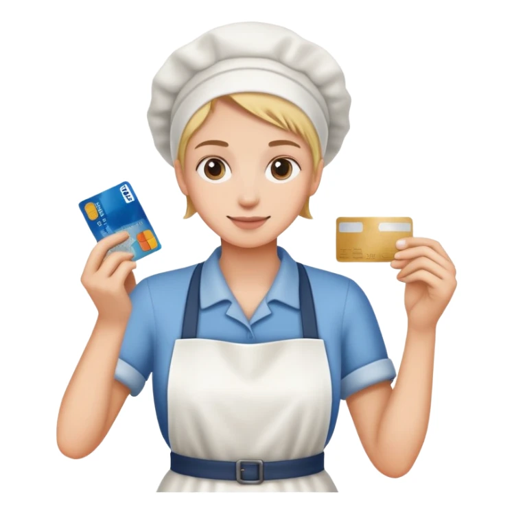  person holding debit card with flour on the table sticker