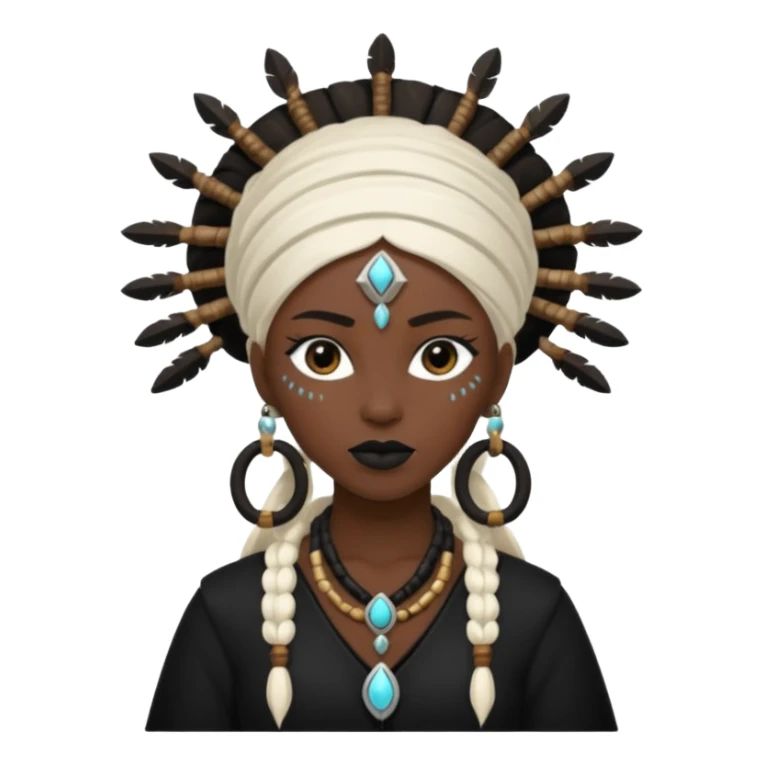 white shaman woman black clothes black accesories  sticker