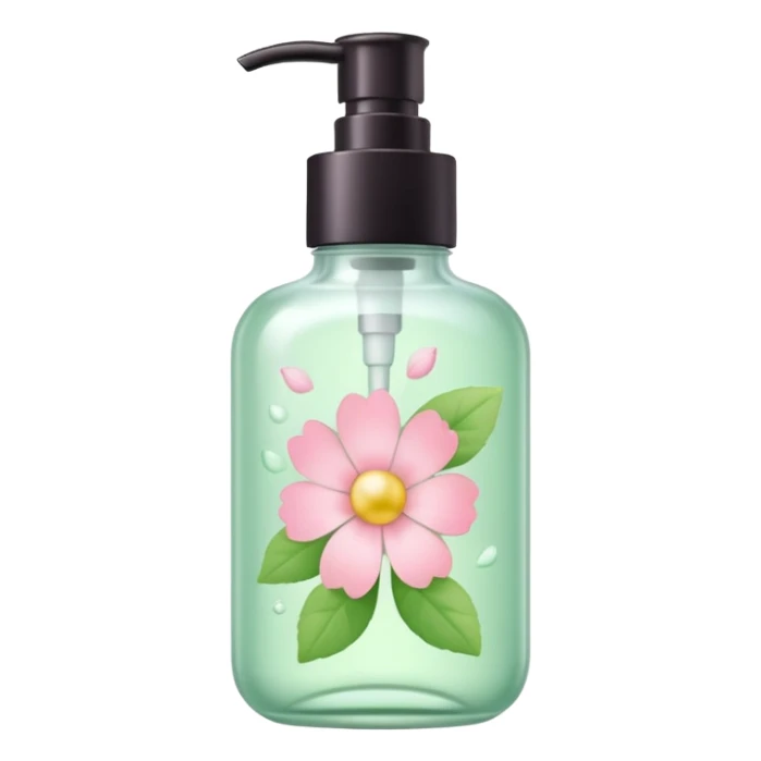 light green and pink floral skincare sticker