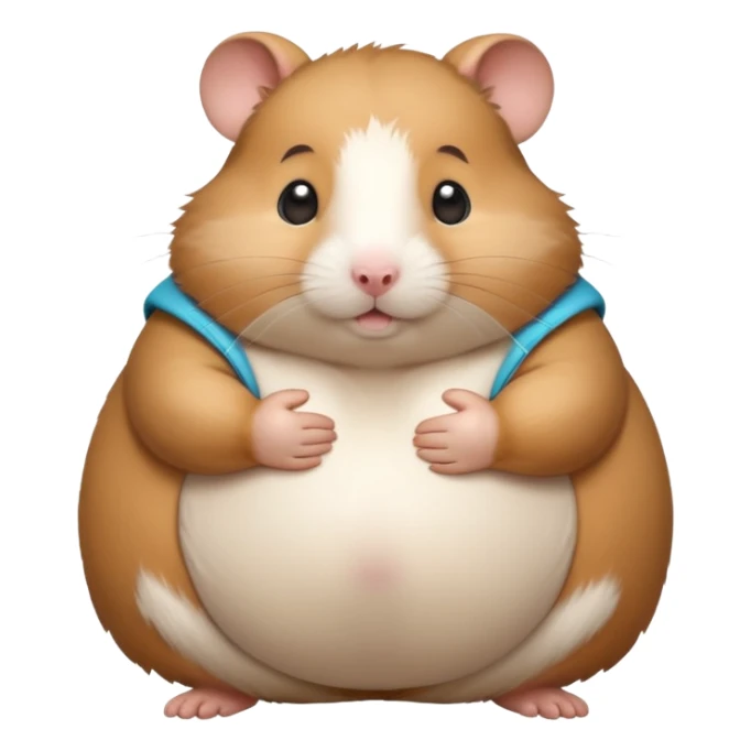 fat hamster holding pregnant belly sticker