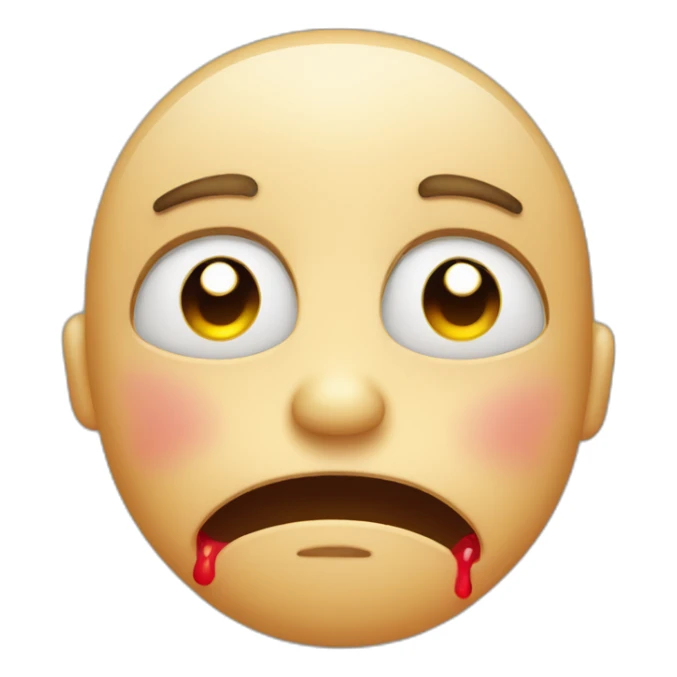 sobbing, crying emoji with red puffy eyes and flushed cheeks sticker