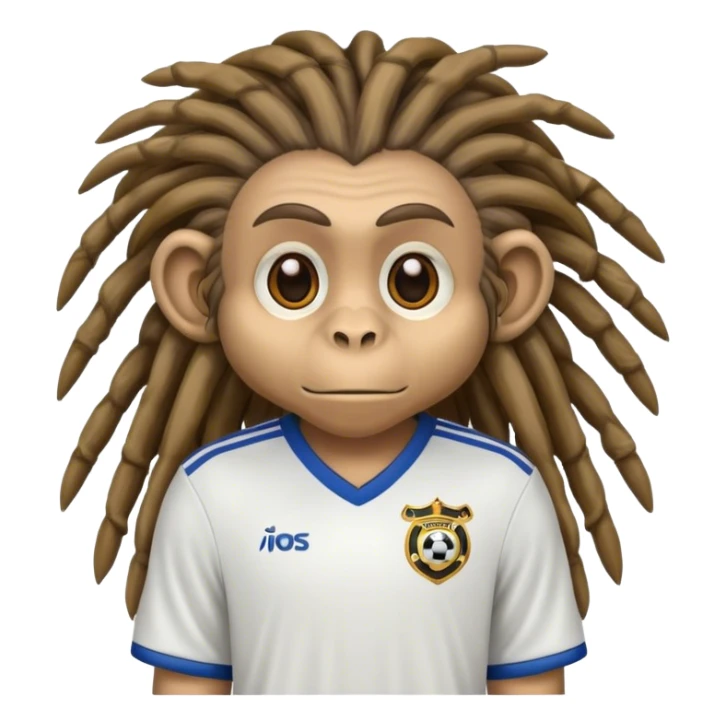 Monkey with soccer jersey on with dreads sticker