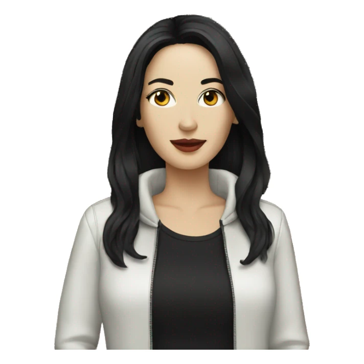 Music producer white woman with black hair sticker