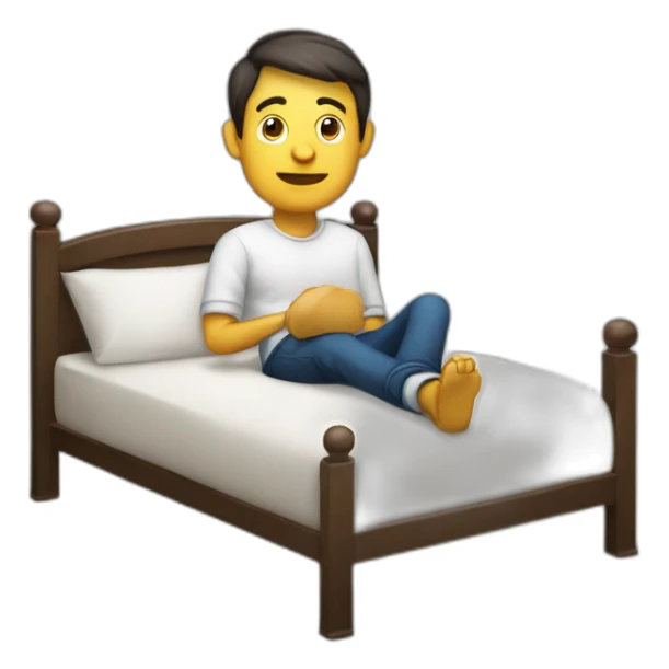 Homme a quatre pattes sur un lit sticker