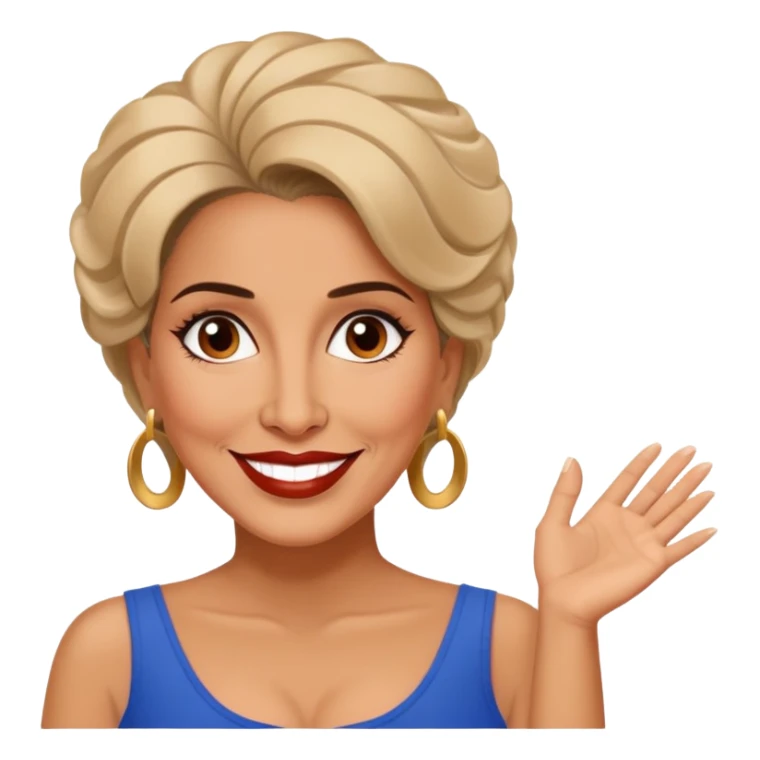 Famous Puerto Rican actress Marian Pabón with her distinctive hairstyle, warm smile, expressive eyes, middle-aged woman sticker