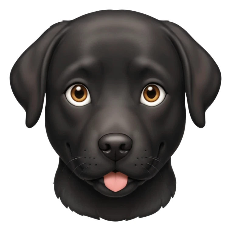 Black adult Labrador with grey on face sticker
