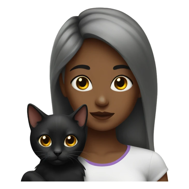 Girl with a black cat sticker