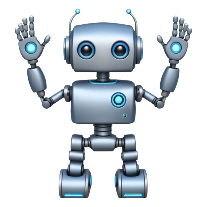 robot with 2 arms and 2 legs 1 eye sticker