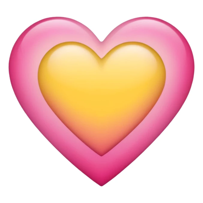 Yellow to pink ombré heart sticker