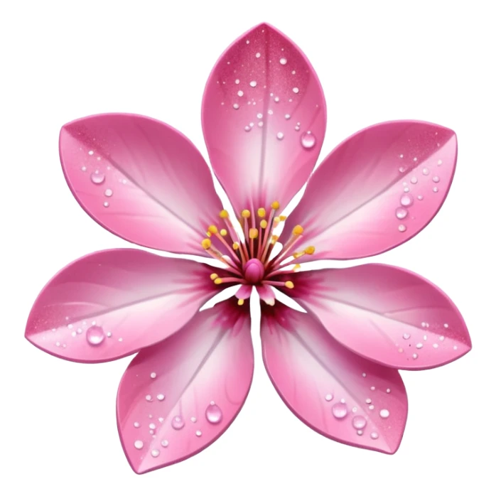 Stylized pink glitter cherry blossom flower (sakura) sticker