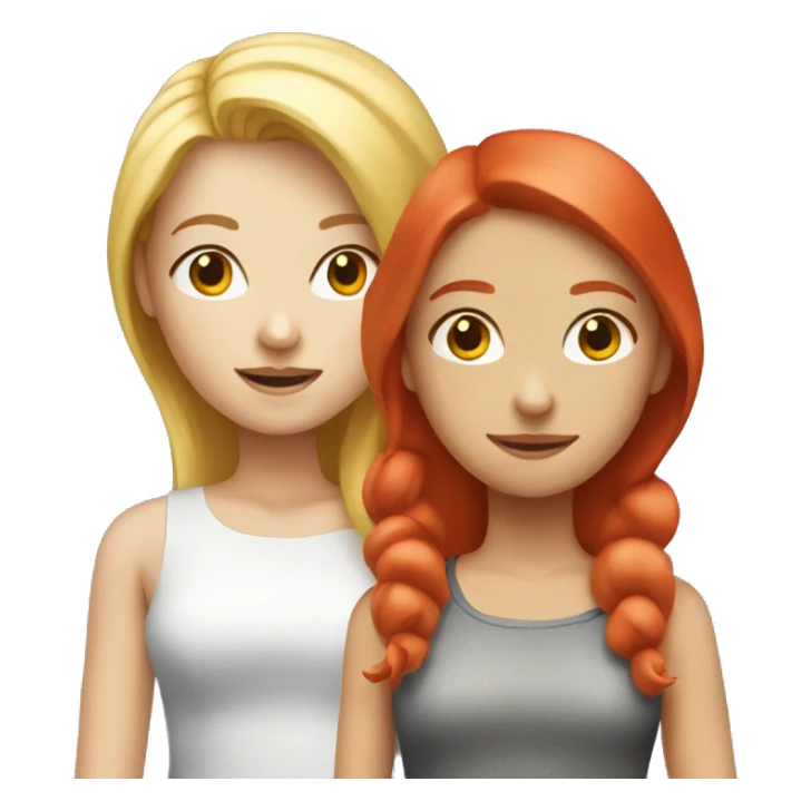 blonde girl and red-headed girl sticker