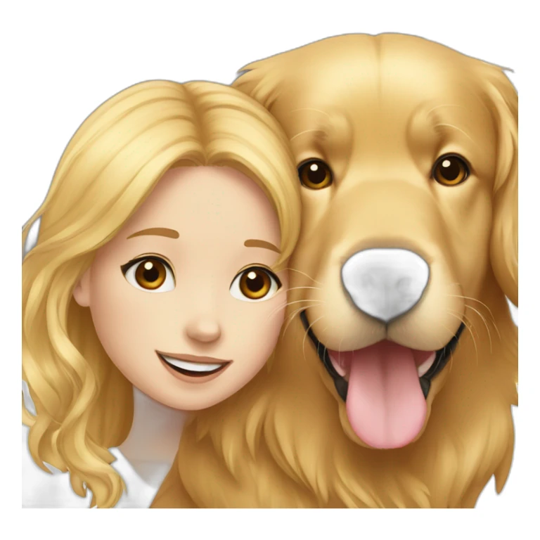 Golden retriever with girl sticker