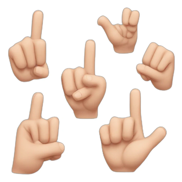 the three middle fingers up and the pinky and the thumb down sticker