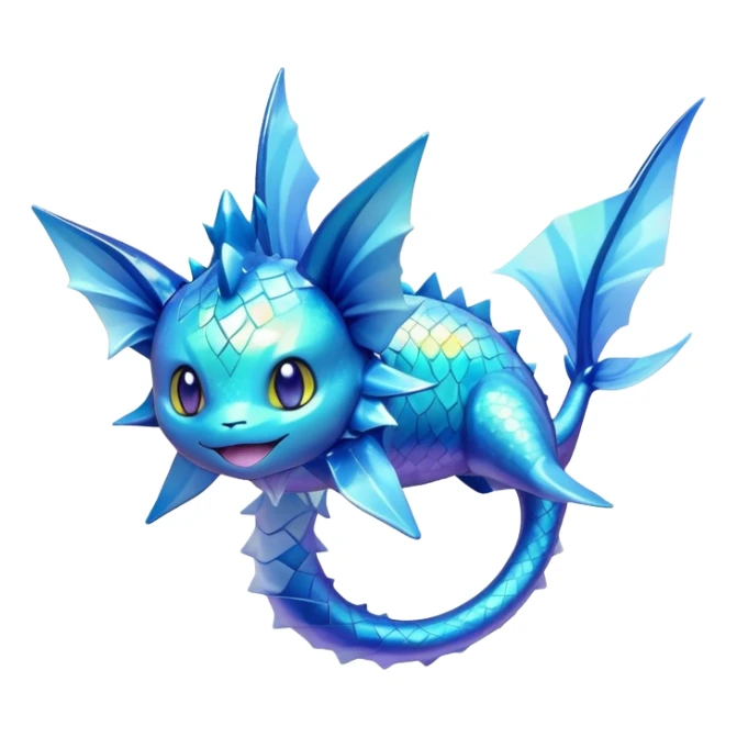 Shiny colorful Vaporeon-Amaura-Pokémon-hybrid-creature sticker